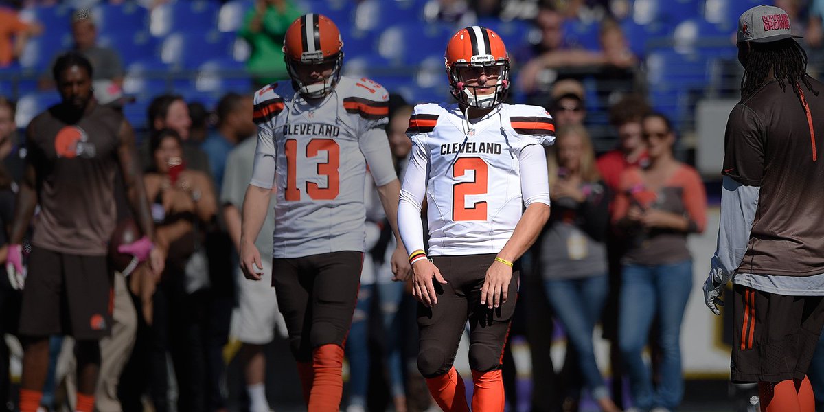 NFL's tweet photo. Browns prepping Johnny Manziel to start against Bengals (via @Rand_Getlin): https://t.co/3lCY9ahcbk https://t.co/ENzc89RtEK