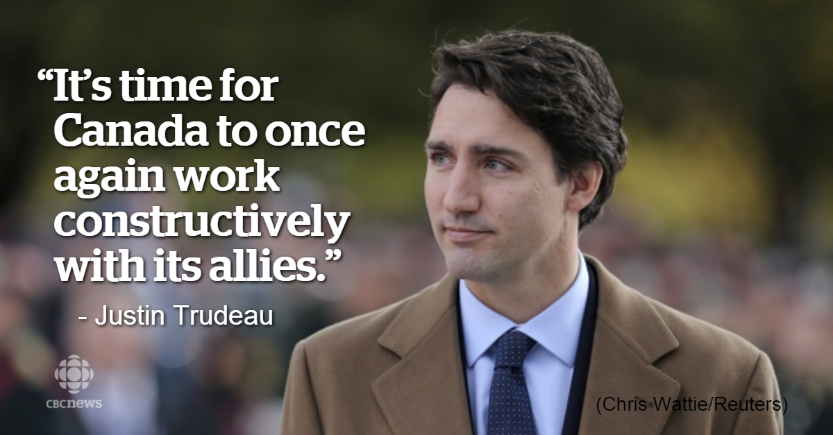 CBCNews's tweet photo. Justin Trudeau will be sworn in as PM on Wednesday. What do you want to see the new Liberal government do? #cdnpoli https://t.co/QAl40DK9Kb
