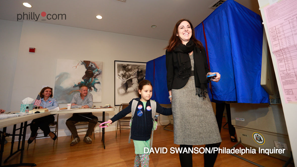 PhillyLens's tweet photo. .@JimFKenney and @melissaformayor vote earlier today. See more from election day: https://t.co/yuml6UtVB8 https://t.co/brpHOVYoeZ