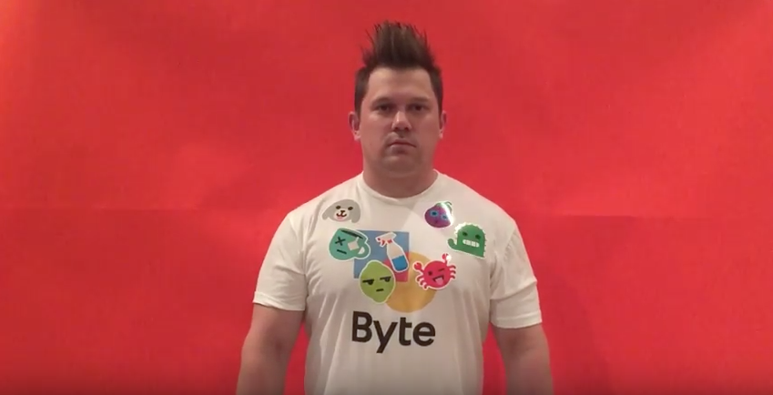 goodbytefornow's tweet photo. @EvanZugin @dhof You're on fire. We're also dying to know the story behind the Byte t-shirt! https://t.co/XJyja0bqsu https://t.co/gt4QSjDp4J