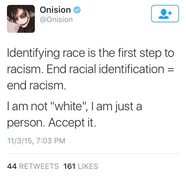 Sir. Your "I am just a person" statement is the ultimate white privilege. I'm sorry that you are so blinded by it.