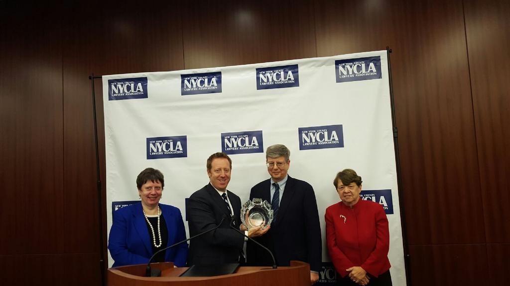 NYCLAPres's tweet photo. Our honoree The Honorable Judge Koeltl accepts the #Weinfeld award. #NYCLA #nyclapres https://t.co/jkkRNDhFL3
