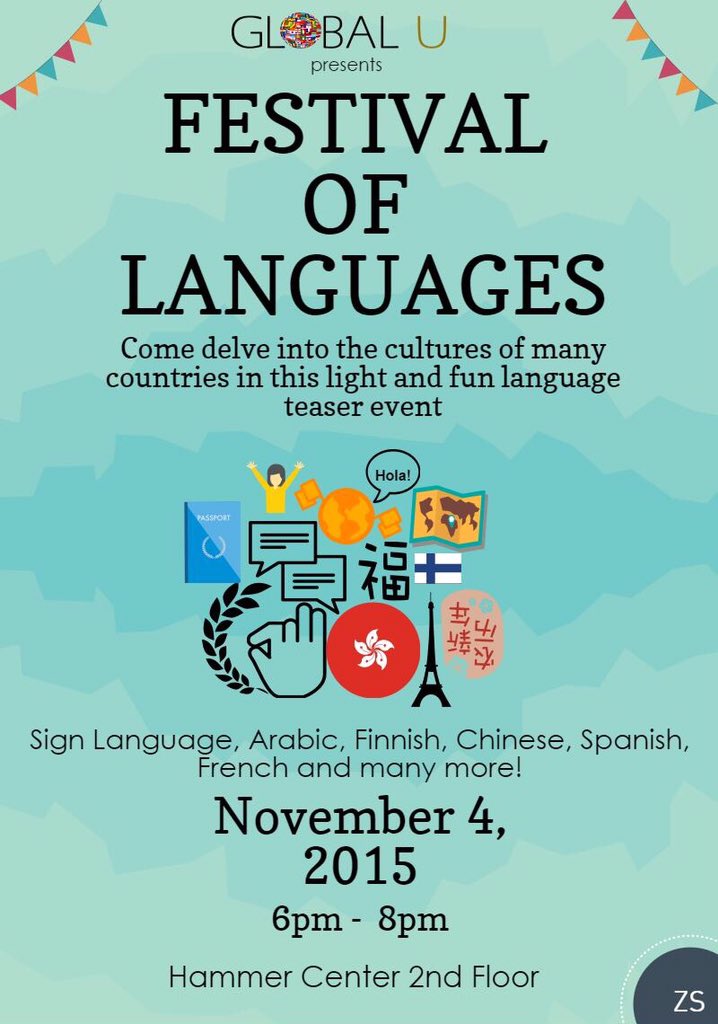 Global_U's tweet photo. Come to the 2nd floor of the Hammer at 6pm on Nov 4th to learn basics of French, Arabic, Hebrew and other languages! https://t.co/v03DDeEWbm
