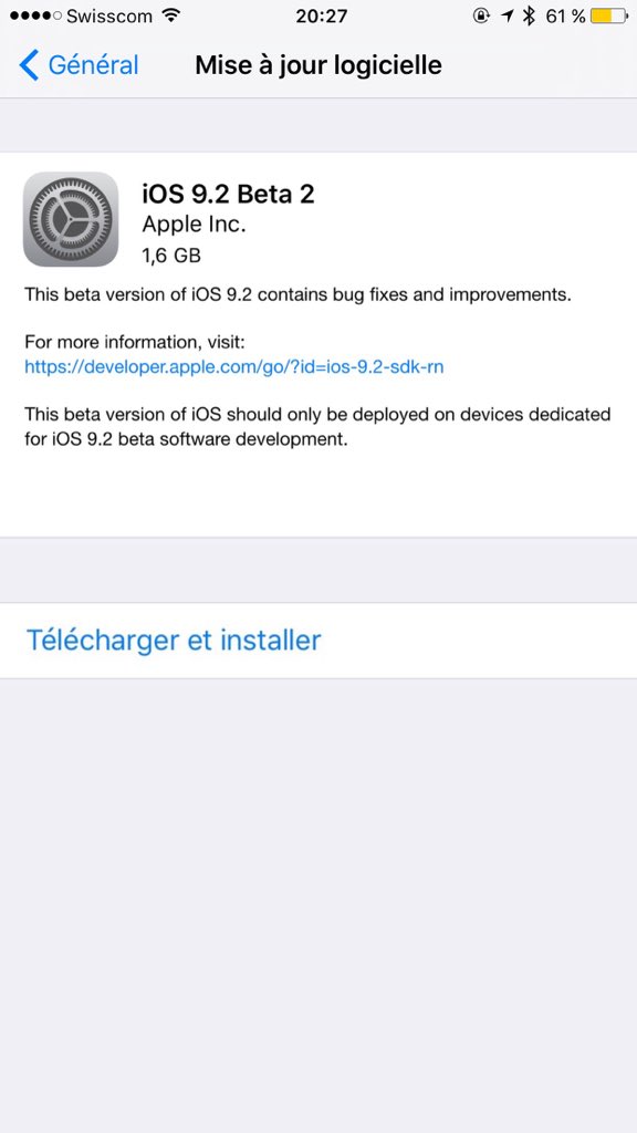 FabienWannerOFF's tweet photo. iOS 9.2 Beta 2 Is Now Available Only For Developers #apple #ios92 #ios92beta2 #iphone #ipad #ipodtouch #devcenter © https://t.co/5WxqPFYGqp