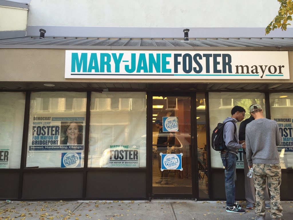 It's Election Day.  I'm spending the night with <a href="/FosterForBPT/">Mary-Jane Foster</a>. Campaign says it's optimistic. #news12ct