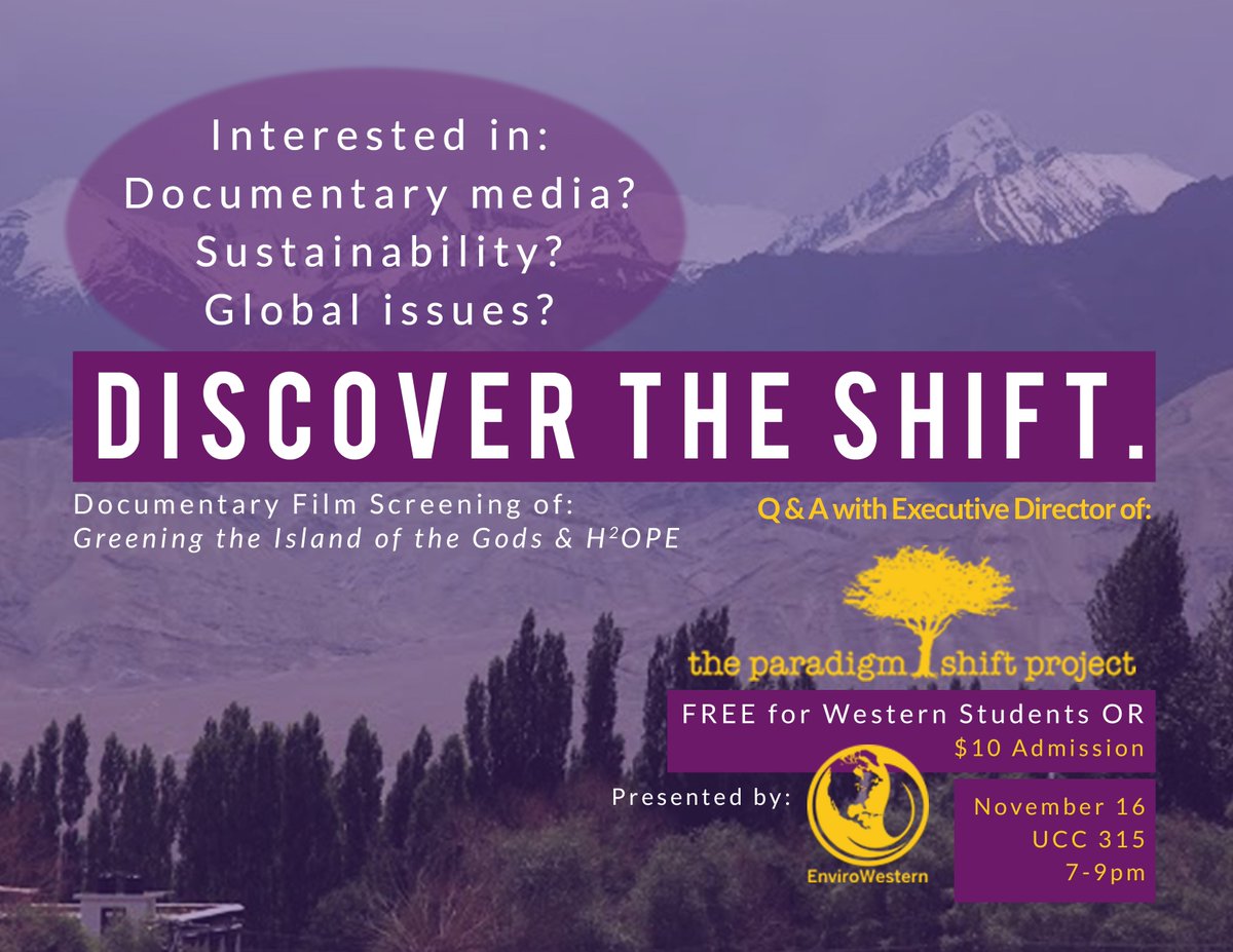 pshiftproject's tweet photo. Discover the Shift on Nov 16 in London @westernu with @EnviroWestern! See you there #Mustangs! #psp #thisistheshift https://t.co/N8f58CMeq2