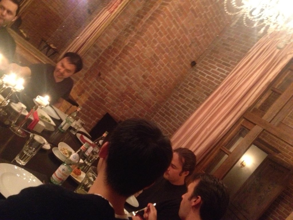 HighLoadConf's tweet photo. Awesome dinner with the creator of @YouTube Easter eggs @zilingzhao 😱 and other awesome speakers!!! #highload2015 https://t.co/KKHHT9kJzR