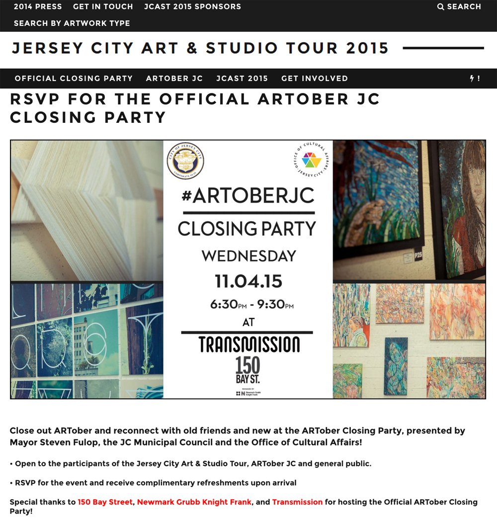 JerseyIndie's tweet photo. #JerseyCity WED. 11/4, 6:30-9:30pm - #ARToberJC Closing Party at @bartransmission. RSVP at https://t.co/QVDVoKEx0C https://t.co/UOLBu9XDw9