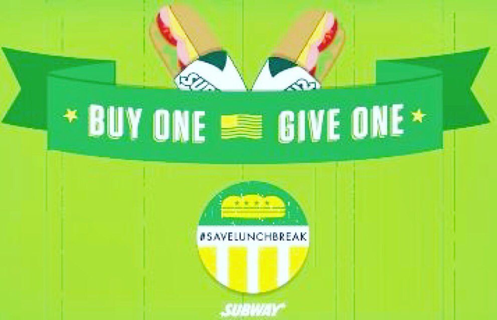 GoQcrazy's tweet image. Buy one sandwich, get one free at Subway today for #NationalSandwichDay 💚👌 #Qcrazy #Savings #Deals #CLT #Coupons