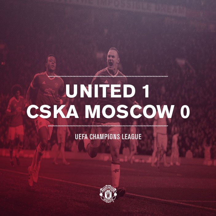 FT: #mufc 1 CSKA Moscow 0. <a href="/WayneRooney/">Wayne Rooney</a>'s goal seals the win and puts United top of <a href="/ChampionsLeague/">UEFA Champions League</a> Group B.