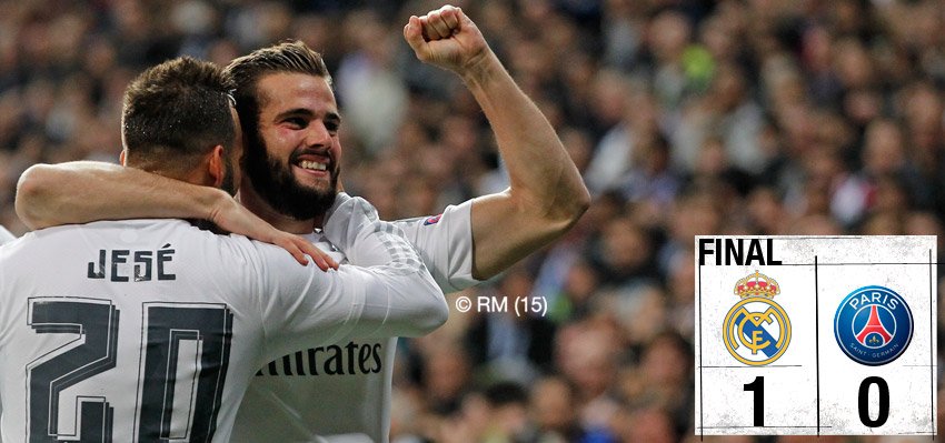 realmadrid's tweet photo. FINAL: Real Madrid 1-0 PSG (@nachofi1990 35')

#RMUCL #HalaMadrid https://t.co/nddCAxJ9Hj