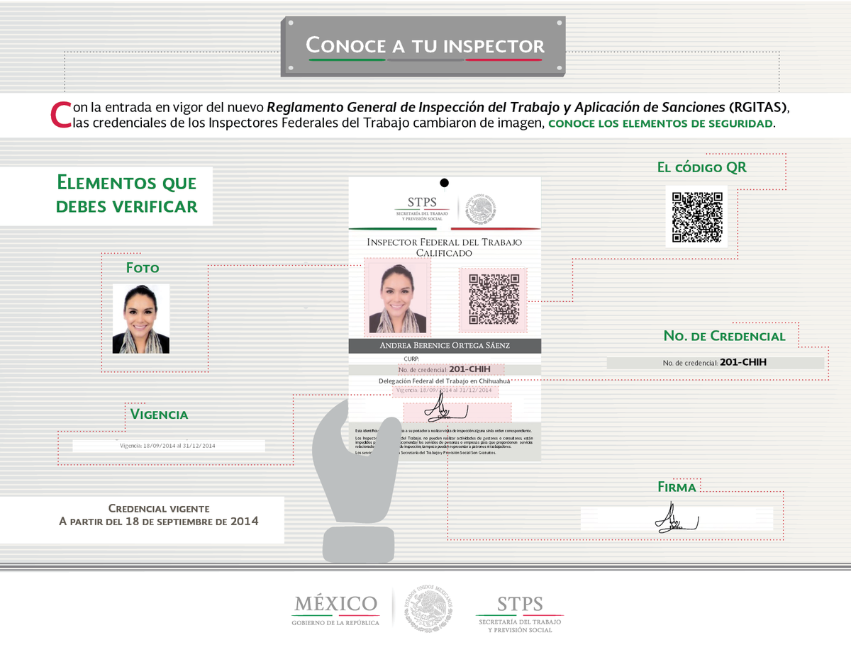 STPS_mx's tweet photo. #Entérate con el #RGITAS @InspecciónSTPS contempla la renovación de las credenciales de los Inspectores del Trabajo https://t.co/jtbmupTbtX