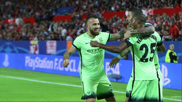 FutbolSuitshn's tweet photo. #ManchesterCity derroto 3-1 al #SevillaFC en el propio Sanchez Pizjuan y lo deja practicamente fuera de clasificar. https://t.co/HH9yX0GNdS