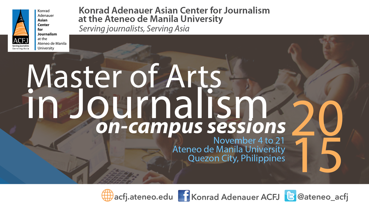 ateneo_acfj's tweet photo. HAPPENING NOW: Welcome orientation for new @AdMU_Comm MA Journalism students @ateneodemanilau #MAJourn #ACFJ https://t.co/FhFBJNitcP