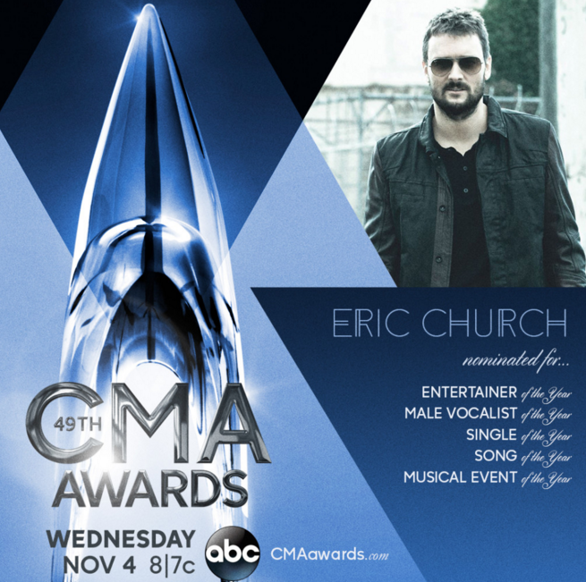 989NashIcon's tweet photo. #CMAawards air tomorrow night on ABC. Could be a big night for @EricChurch! RT if you want to watch him win! https://t.co/T2rLLcJSEC