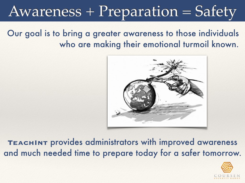 Teacher_Intel's tweet photo. @Teacher_Intel provides administrators with the time and awareness they need to prepare today for a safer tomorrow. https://t.co/1Gf7THeh17