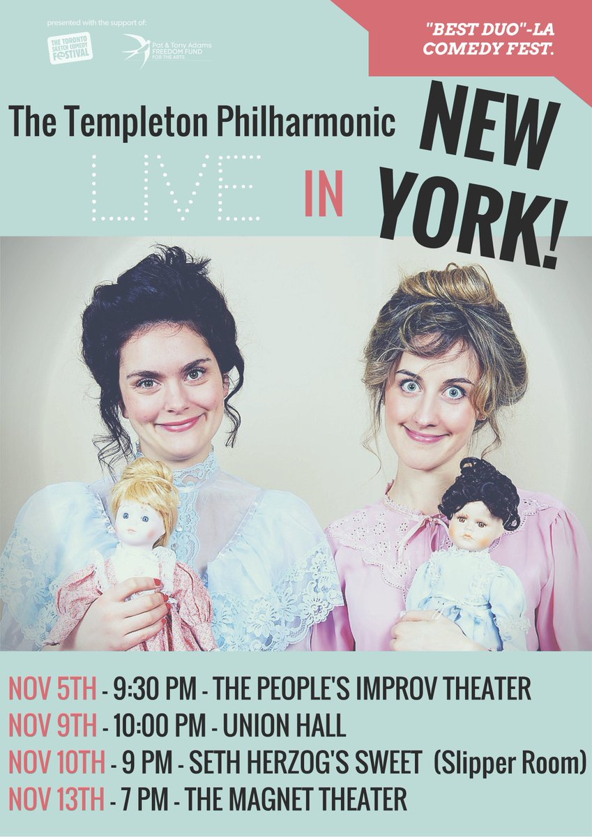 Friends in New York! We will be doing 4 shows next week <a href="/thepitnyc/">The PIT</a>, <a href="/slipperroom/">The Slipper Room</a>, <a href="/UnionHallNY/">Union Hall</a> &amp; <a href="/magnettheater/">Magnet Theater</a>!