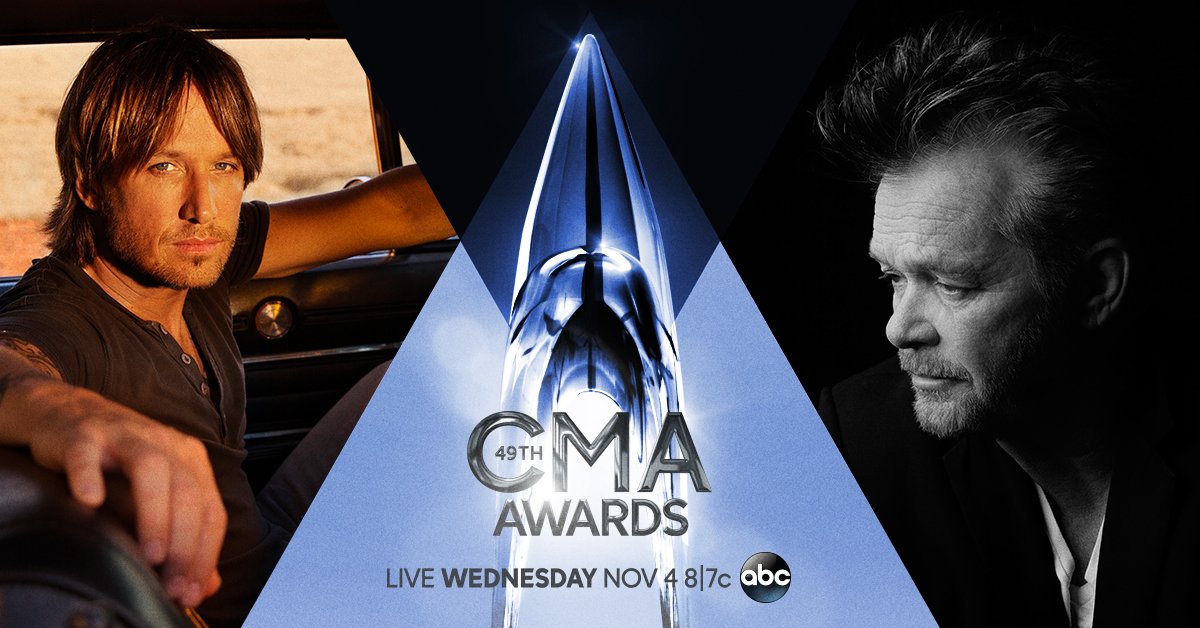 KeithUrban's tweet photo. Tune in to the #CMAawards TONIGHT on ABC at 8/7c to see Keith and @johnmellencamp perform together!!! https://t.co/hcdlZVo8fL