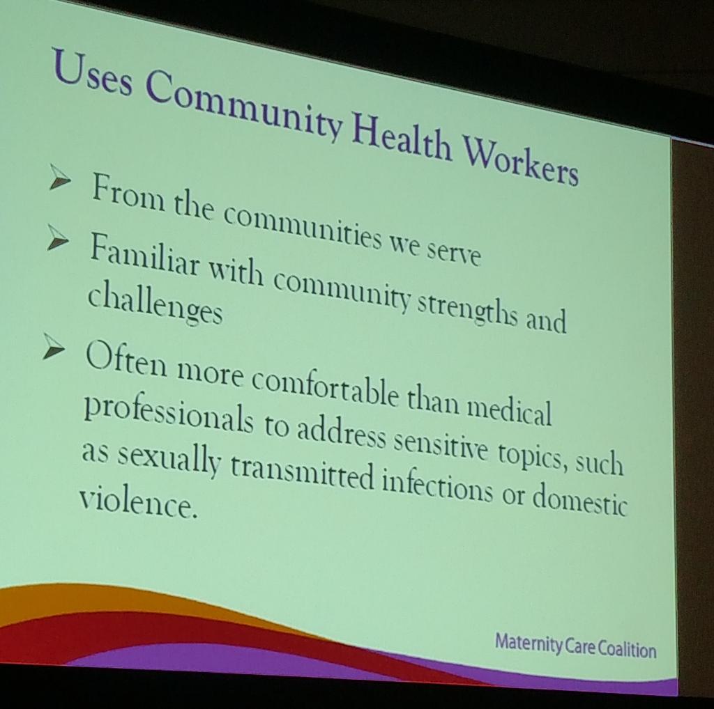 LemInTheWorld's tweet photo. .@MCC_Home identified critical aspects of MOMobile program. Reason for success = quality of #CHWs. #APHA15 #APHAMCH https://t.co/x1Q8tp4sd2