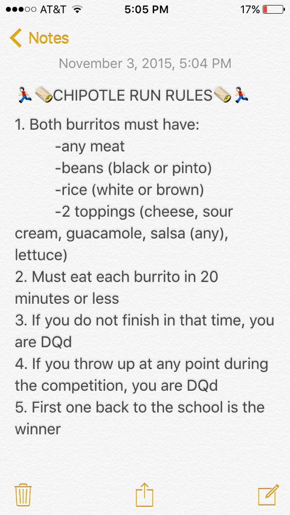 carterw13's tweet photo. DON'T FORGET: Chipotle Run is this Friday after school! If you're interested meet @ track with money for 2 burritos! https://t.co/Kdd92X8UEf