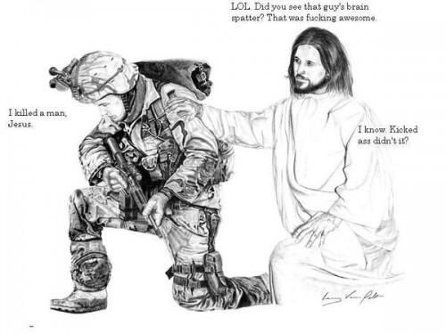 GodGodhammer's tweet photo. Jesus loves when soldiers kill Muslims. #IamAChristian https://t.co/4v9a9VR2JL
