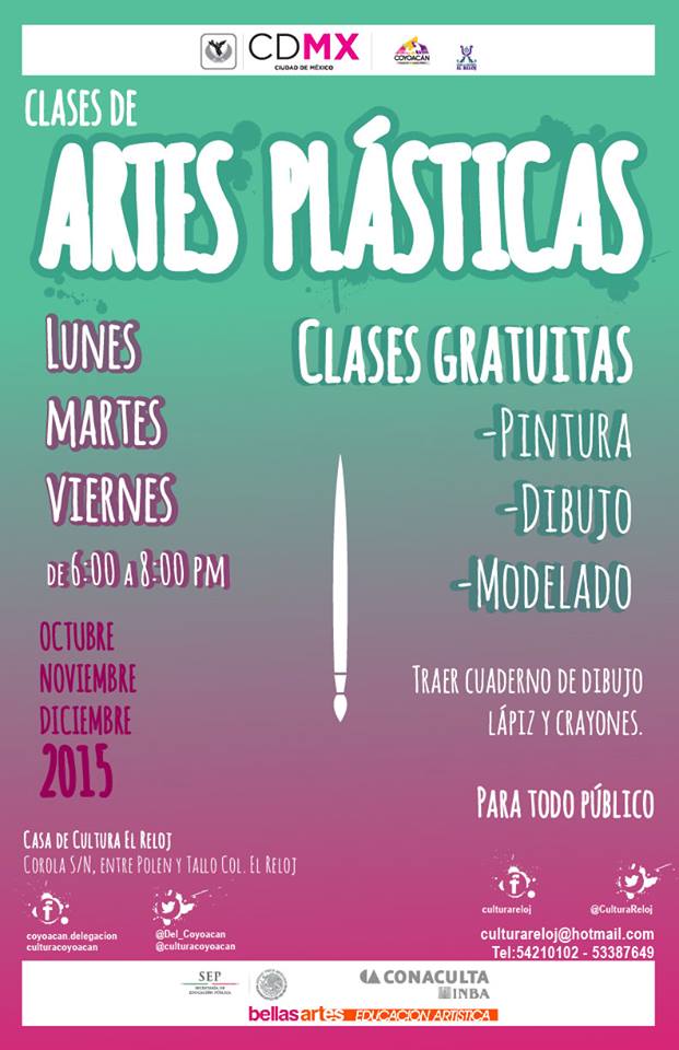Alcaldia_Coy's tweet photo. Te invitamos a participar en el taller de Pintura, Dibujo y Modelado en la Casa de @CulturaReloj https://t.co/r4u2KTq6k0