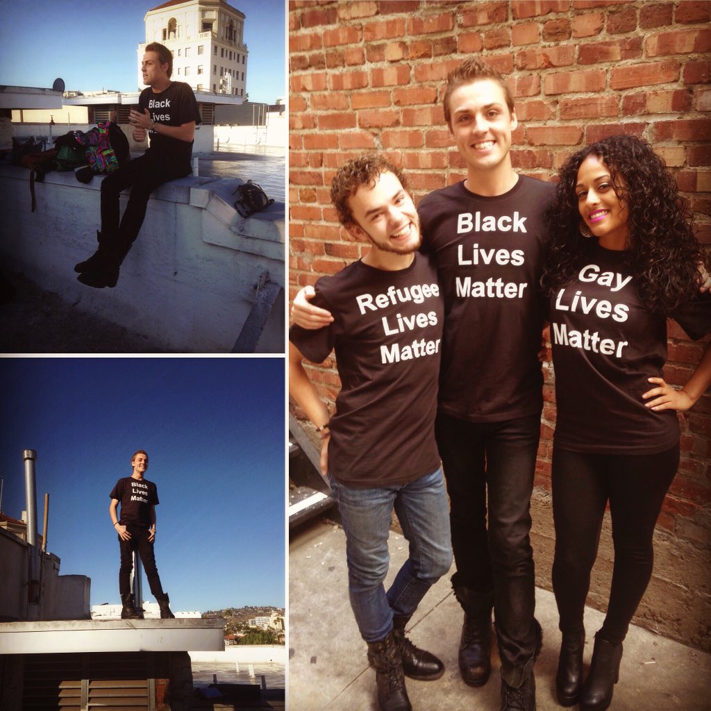 Cameron and the cast #bts for the #theymatter campaign!