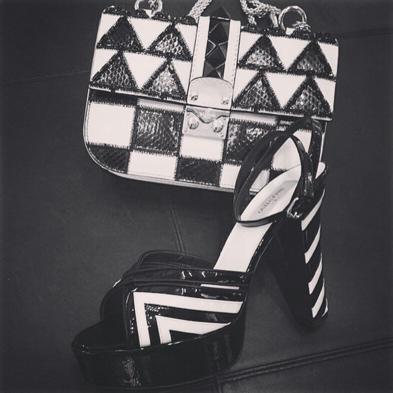 ReinaaRoyale's tweet image. Dance the night away in #monochrome #fallwinter1516 platform shoes. #lockbag image via @luisaworld