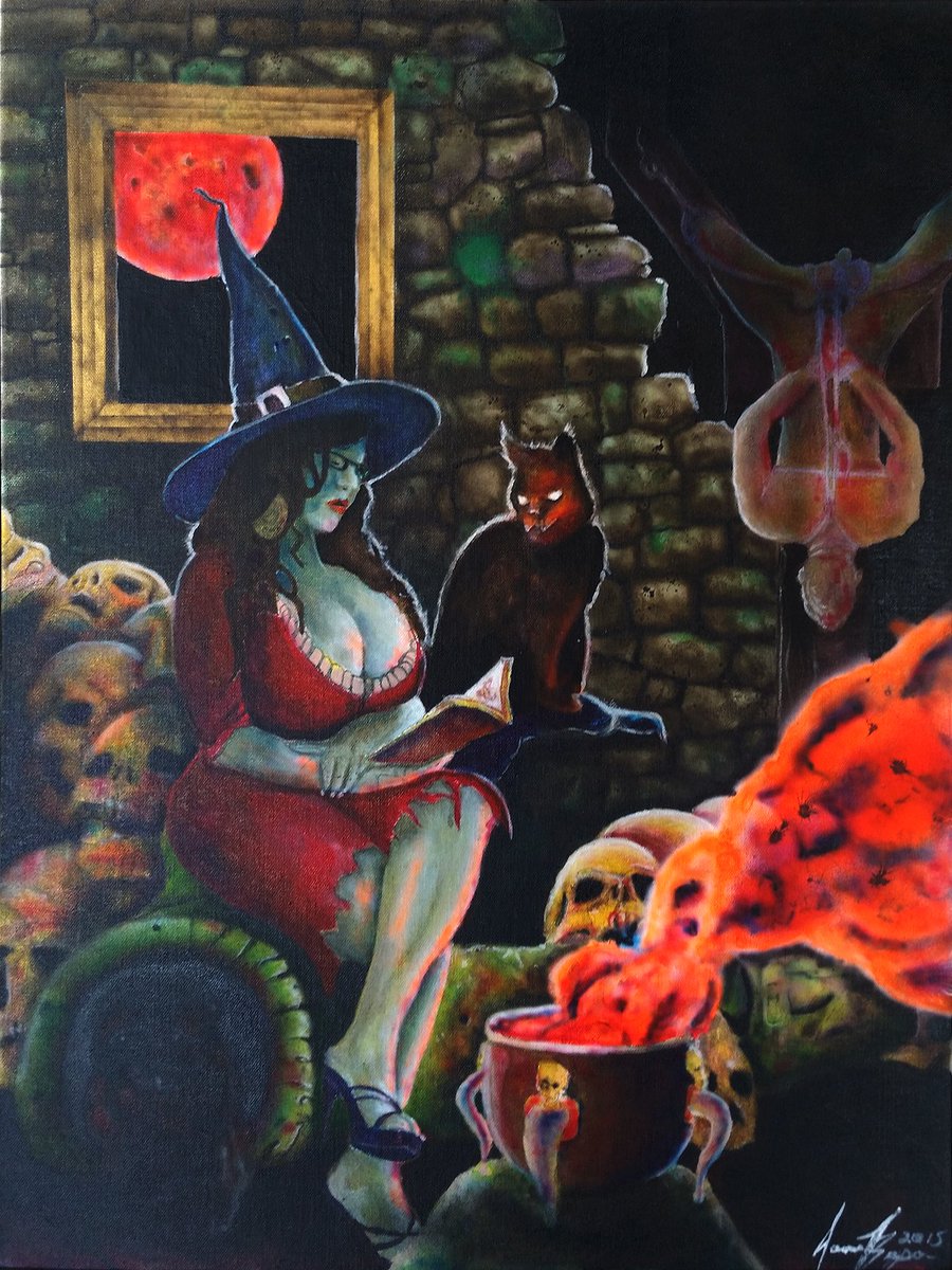 NubSix's tweet photo. "La Buja Rojo" 18" x 24" Acrylic on canvas board
Halloween Painting !!Used Sheridan Love as Referance https://t.co/jDkyrrVDWG