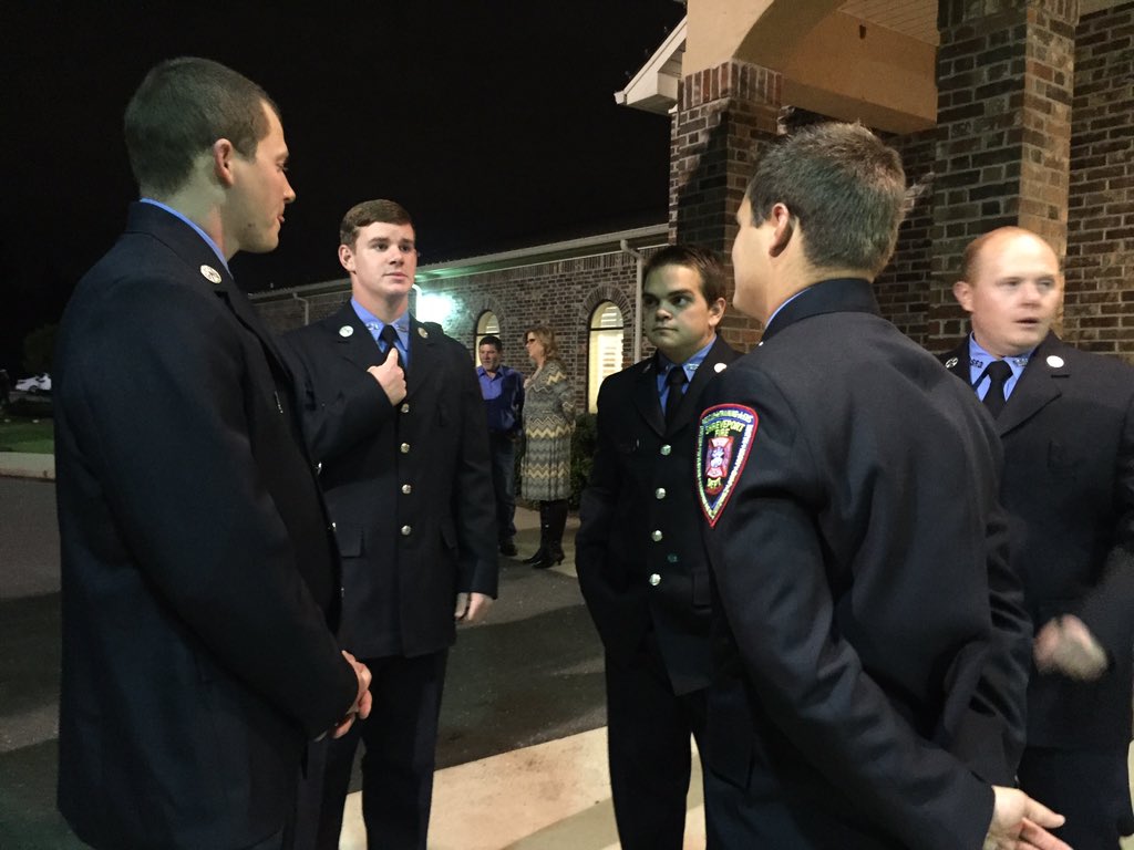 Recruits chat outside waiting for graduation to start <a href="/shreveportfire/">Shreveport Fire Dept</a> #RecruitClass61