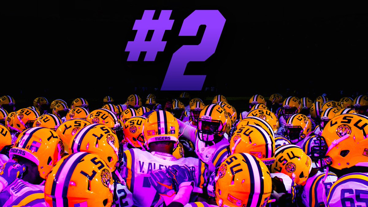 LSUfootball's tweet photo. LSU is No. 2 in the first @CFBPlayoff Top 25 of the season. #GeauxTigers https://t.co/IucQClYAsX