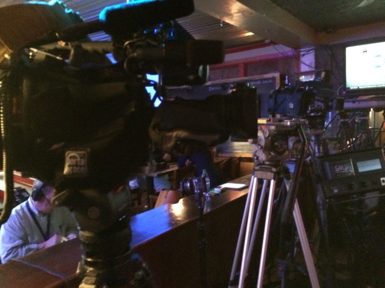 RBerkywcnc's tweet photo. Setting up for what will be my last election night as reporter. First was 1972. #retire2016 https://t.co/hAd1oMuHSk