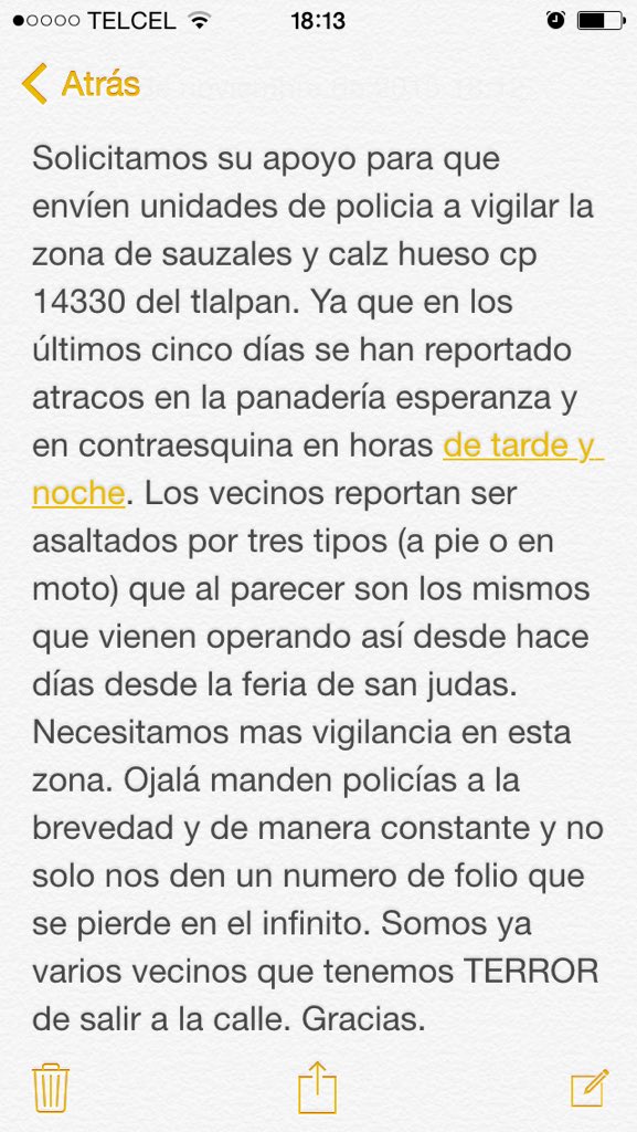 dianapmo's tweet photo. @caspoliciadf @DenunciaTlalpan @Coapa_ @072CDMX @ManceraConecta @CoapaXochimilco @DTlalpan
solicitamos apoyo!! https://t.co/AyaiWfvrTX