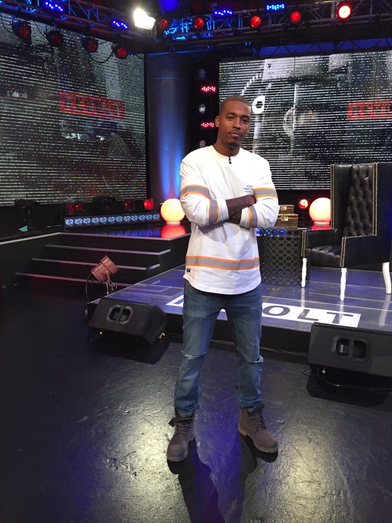 Footaction's tweet photo. .@TheRealDJDAMAGE in head to toe @Footaction gear for today's live REVOLT LIVE on @revolttv RIGHT NOW! #OwnIt https://t.co/YwdZcv4pwp