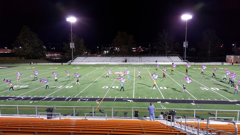 Betsy colorguard working hard in Citizens Bank Stadium!