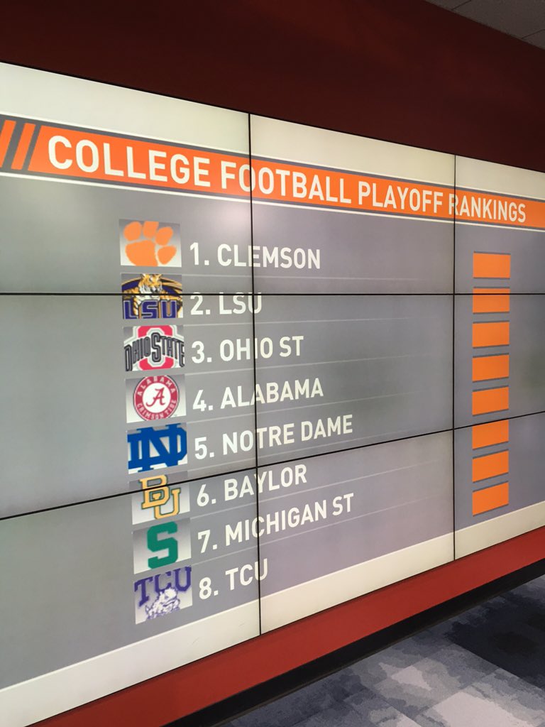 paytonsun's tweet photo. The #CFBPlayoff standings are out. Very interesting... https://t.co/EzCUptgrm8