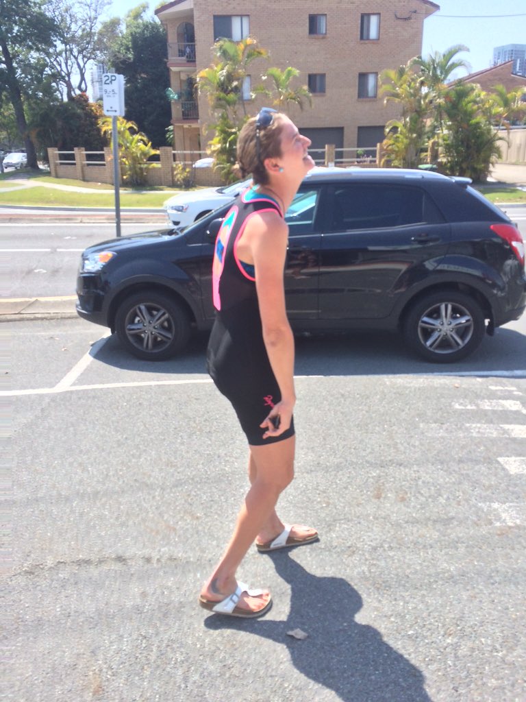 . <a href="/LorenRowney/">Loren Rowney</a> so inspired by #noosatri she rocked up to the coffee shop like this...😳 😂
