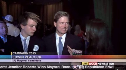 WCCBCharlotte's tweet photo. Edwin Peacock Speaks Following Mayoral Loss https://t.co/4yyYggPTg9 #cltnews #cltpolitics #election2015 https://t.co/lDlpPNic4o