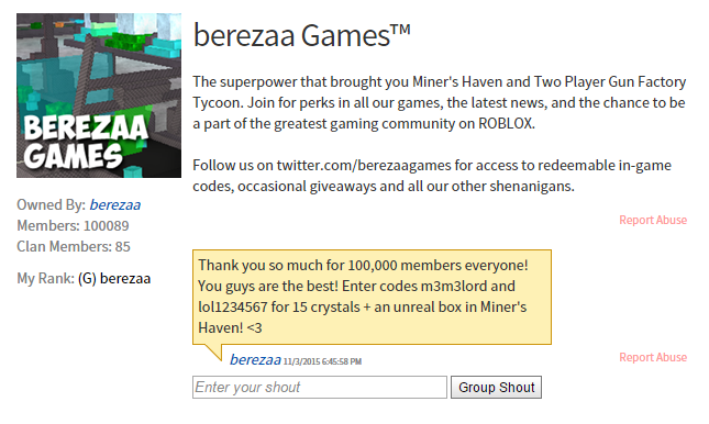 Andrew Bereza On Twitter Berezaa Games On Roblox Has Hit 100k Members Thanks To Everyone Who Helped Bring Us Here Https T Co Skpwkg2wjl Https T Co Wovdymgzcw - berezaa games on roblox has hit 100k bereza games roblox Andrew Bereza On Twitter Berezaa Games On Roblox Has Hit 100k Members Thanks To Everyone Who Helped Bring Us Here Https T Co Skpwkg2wjl Https T Co Wovdymgzcw - bereza games roblox
