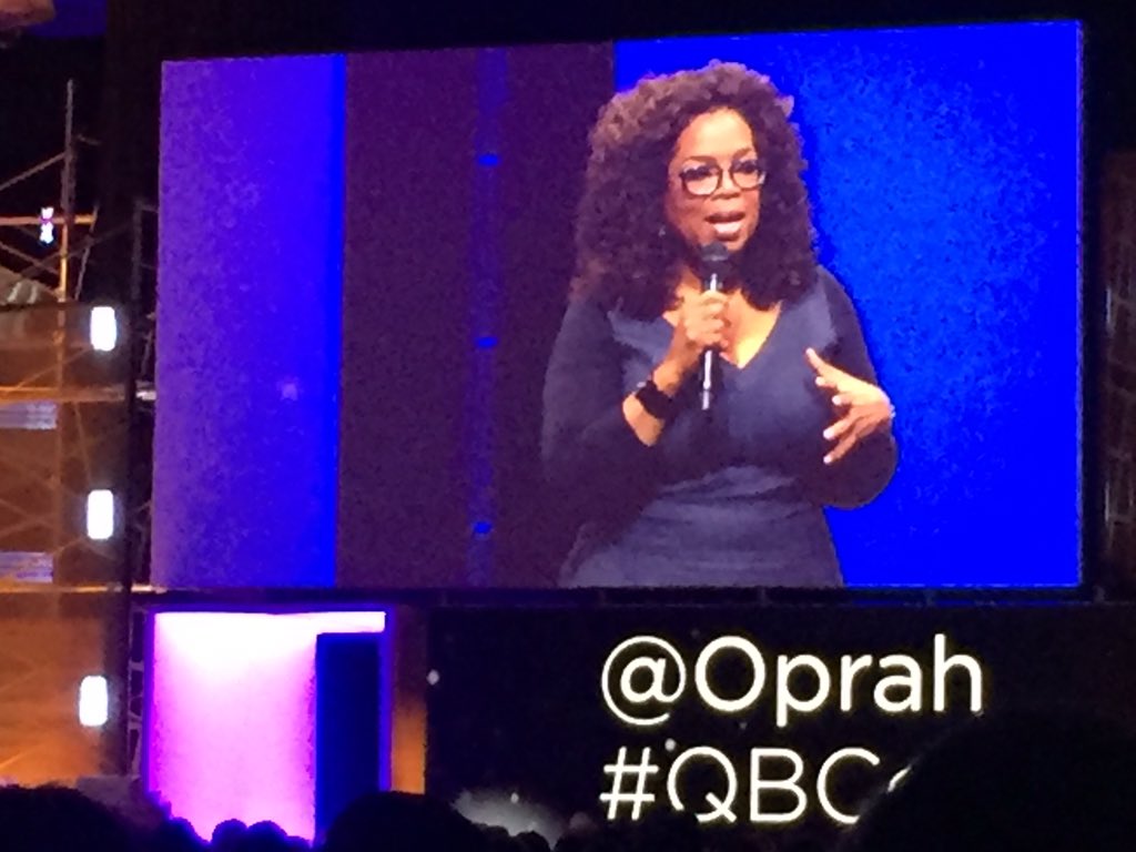 NourSFO's tweet photo. Oprah at QBConnect sharing the story of her brand and consistency !! #QBConnect @QuickBooksUK https://t.co/KjRxDKTGuz