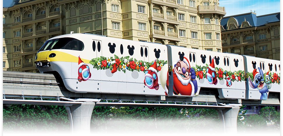 StitchMonitor's tweet image. 「スティッチ・エンカウンター」のオープンに合わせて期間限定で「スティッチ・エンカウンター・ライナー」が運航中！
2015年11月9日～12月25日はクリスマスバージョン！！