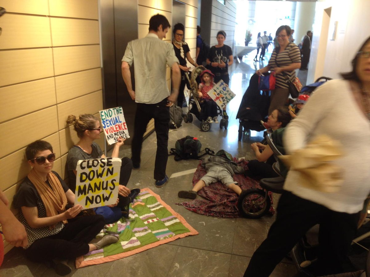 nicole_curby's tweet photo. #refugee supporters pram jam #DIBP. #LetAbyanStay #StopOffshoreProcessing @akaWACA @HelprefugeesOz https://t.co/SciZtq4AEH