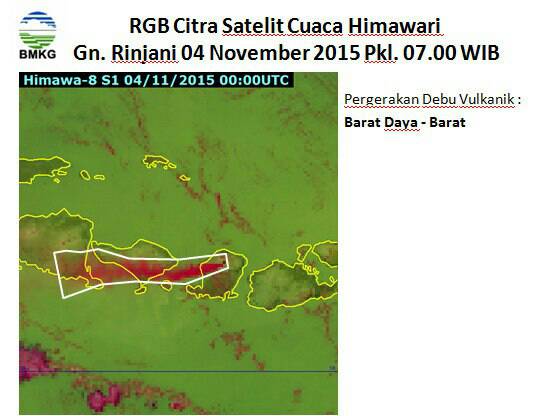 Bandara Ngurah Rai Denpasar Bali ditutup sementara akibat erupsi G.Rinjani di Lombok 4-11-2015 pukul 7 Wib.