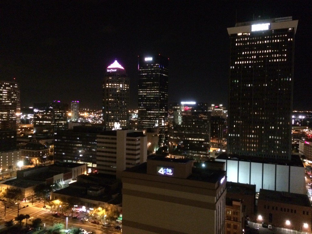 Baffert's tweet photo. Thursday night, Tampa skyline. https://t.co/ZpHbU03vxO