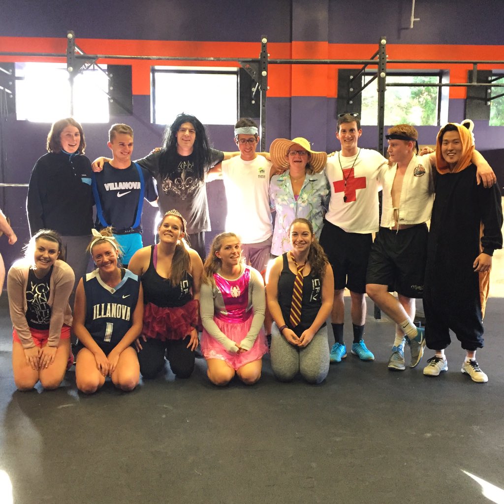 CF_Villanova's tweet photo. We hope everyone had a fun Halloweekend! #CFV started our weekend off with a Halloween-themed wacky WOD! https://t.co/x2wGSCVY7b
