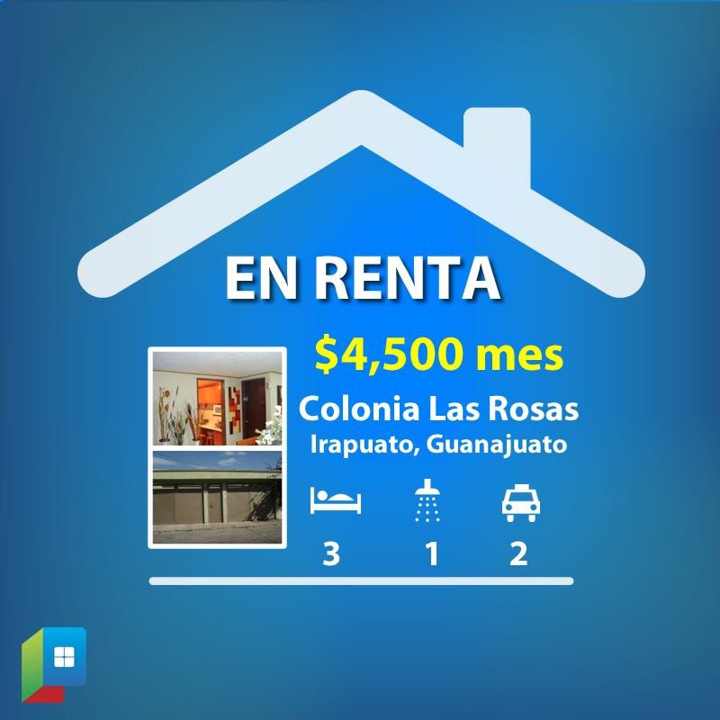 ZircaBR's tweet photo. #ZircaRenta casa en #Irapuato | Col. Las Rosas | $4,500 mes | Llámanos al 462 143 13 43 o visita zirca.mx https://t.co/5d9MkCMjii