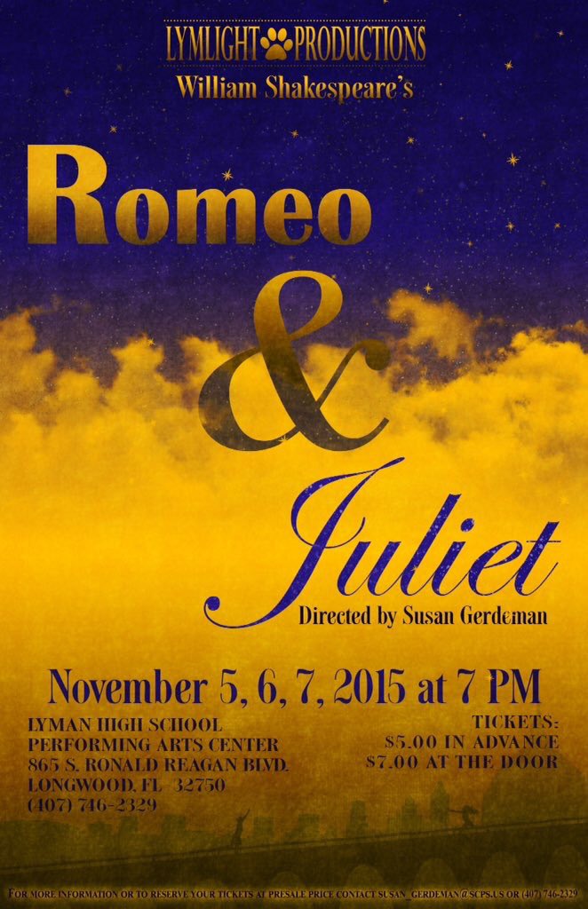 D3Thespians's tweet photo. This week Lymlight Productions will be performing Romeo and Juliet! Ask your English teacher about extra credit! ✨🎭 https://t.co/CB2ZF48OJK