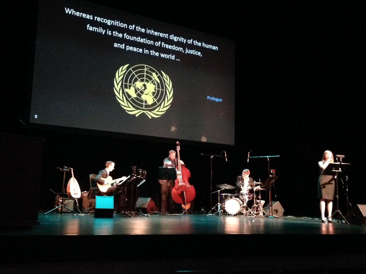 DanaeBoyd's tweet photo. #boydbence let's sing our essays like The Obscured Dignitaries sang Universal Declaration of Human Rights #UN70DFW https://t.co/4NAqz9RwpE