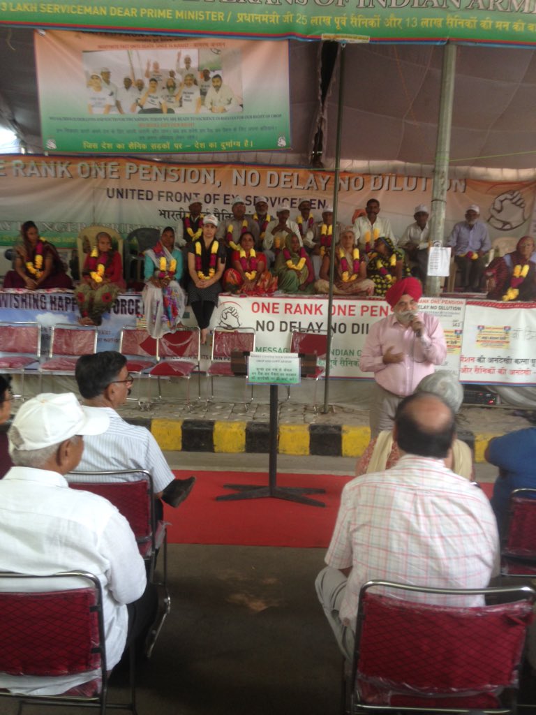 MissionOROP's tweet image. #OROP 143rd Day at Jantar Mantar. We need to change the course of agitation. What is clear is &quot;WE WILL NOT GIVE UP&quot;