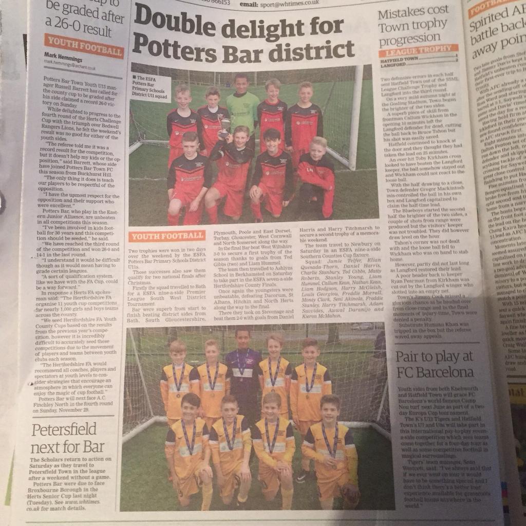 Potters Bar District (@pbdpsfootball) on Twitter photo Great Reports in the Welwyn and Hatfield Times today. <a href="/whtimes/">Welwyn Hatfield Times</a> <a href="/WHTpottersbar/">potters bar edition</a> @hemosportsed <a href="/TomSharpWHT/">Tom Sharp</a> Great Reports in the Welwyn and Hatfield Times today. <a href="/whtimes/">Welwyn Hatfield Times</a> <a href="/WHTpottersbar/">potters bar edition</a> @hemosportsed <a href="/TomSharpWHT/">Tom Sharp</a>